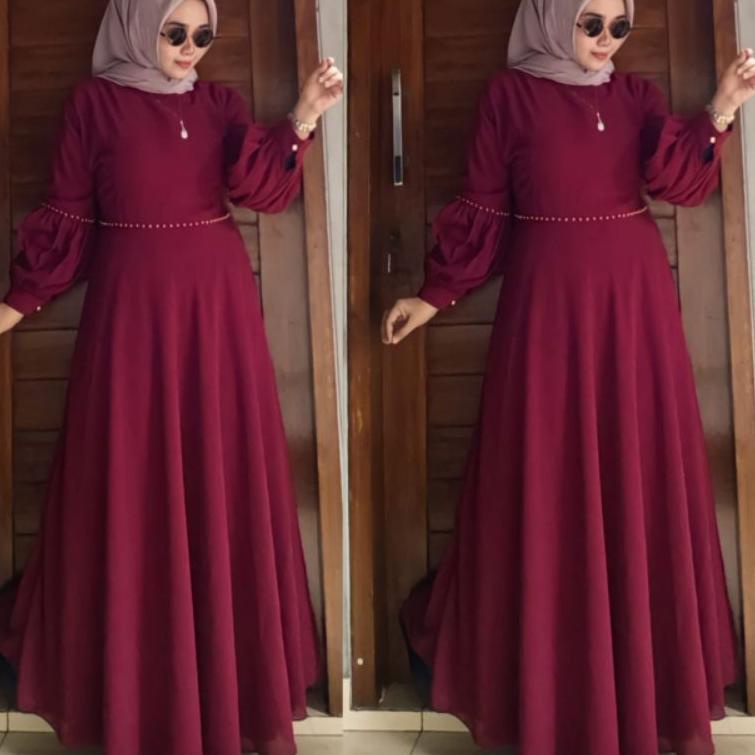 Stok Terbatas Nabila dress/BAKARA dress/gamis pesta/gamis seruty/gamis mewah/gamis terbaru/Nabila dr