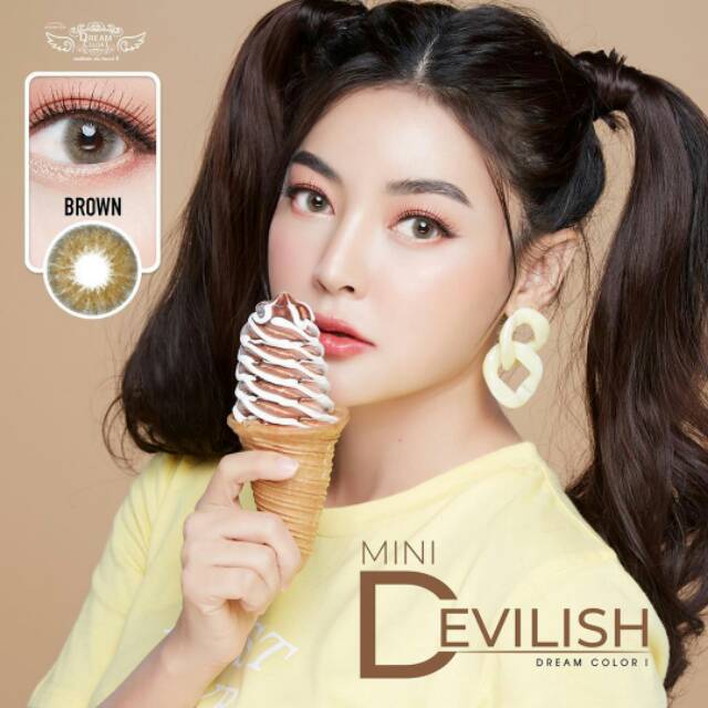 Softlens Mini Devilish Normal Minus dia 14mm by Dreamcolor 1 / mini look series grey brown