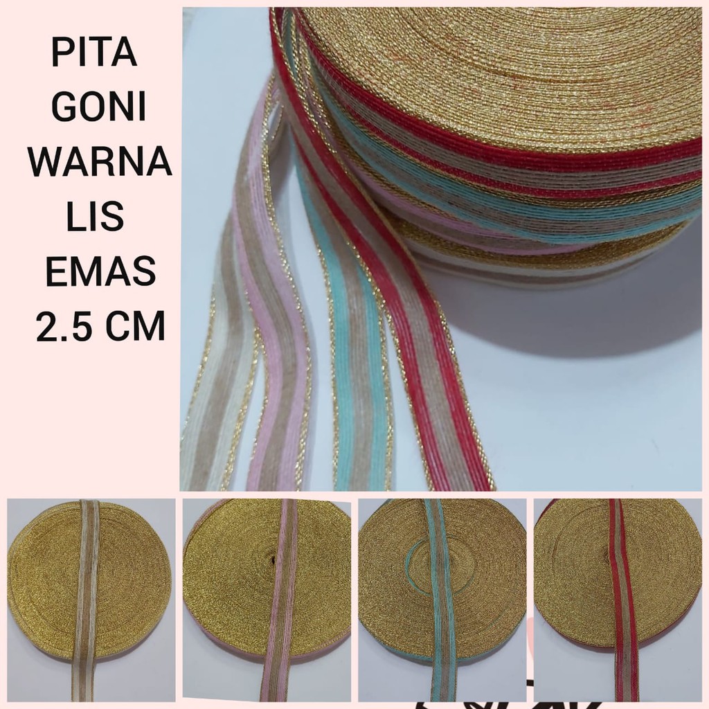 1 Yard - PITA GONI WARNA | PITA HAMPERS MAHAR RUSTIC DECOR 2.5 CM