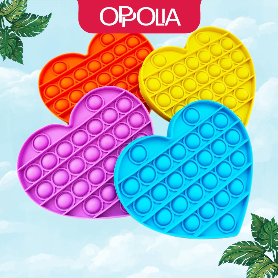 Feel Color Pop it Mainan Anak Bubble Gelembung Love Toy Fidget Spinner Popit Rainbow Unicorn Hati Pelangi-3