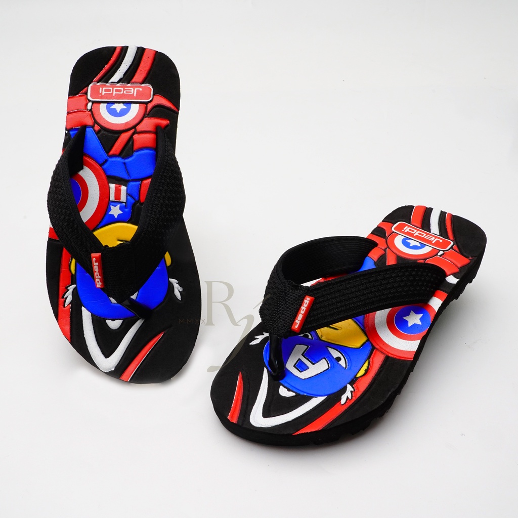 JEDDI [CAPTAIN AMERICA] Sandal Japit Anak Cowok Kartun/ Sandal Superhero/ Sandal Jepit Anak Laki-laki/ Sendal Anak Japit