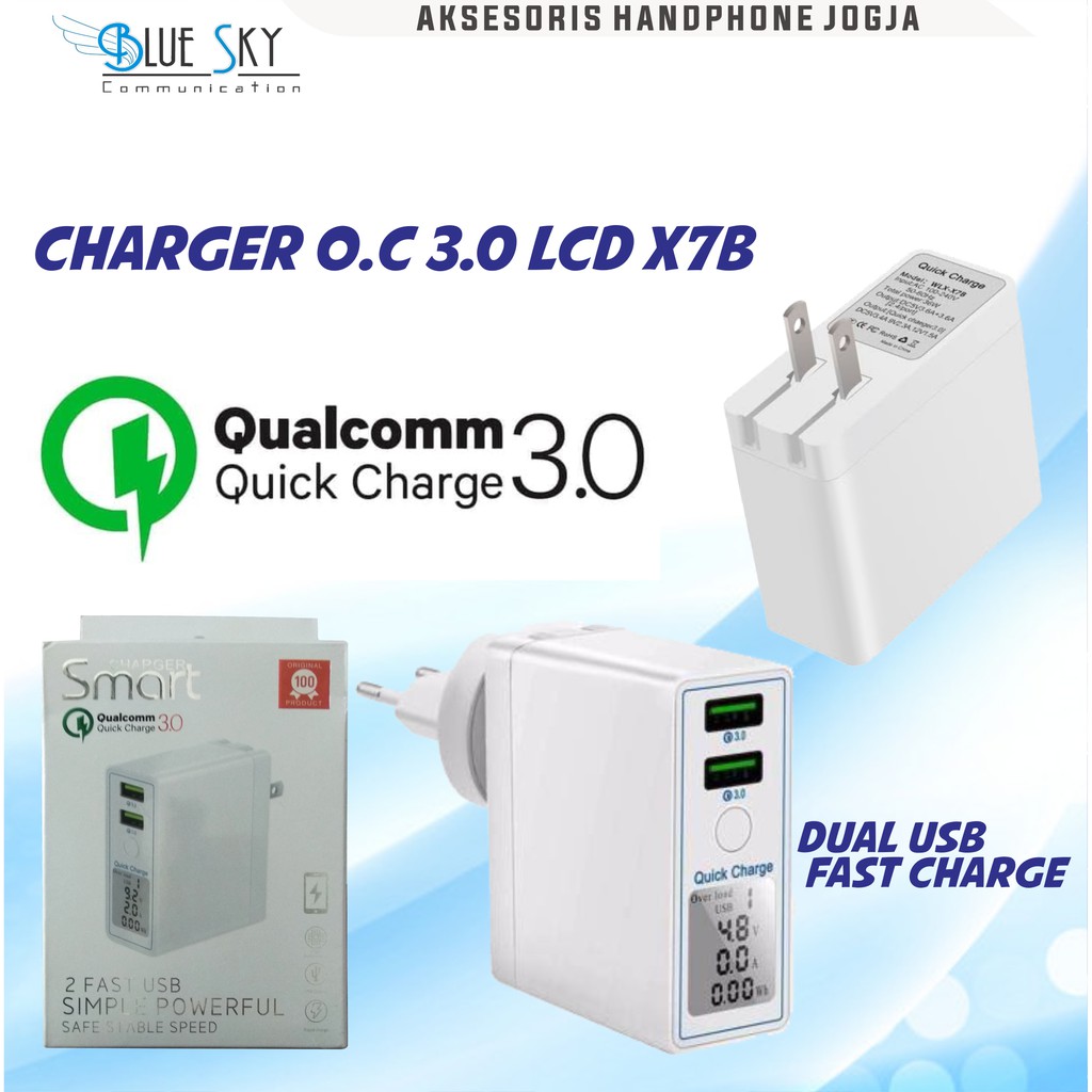 CHARGER 2 USB X7B 2 USB FAST CHARGING QUALCOMM 3.0