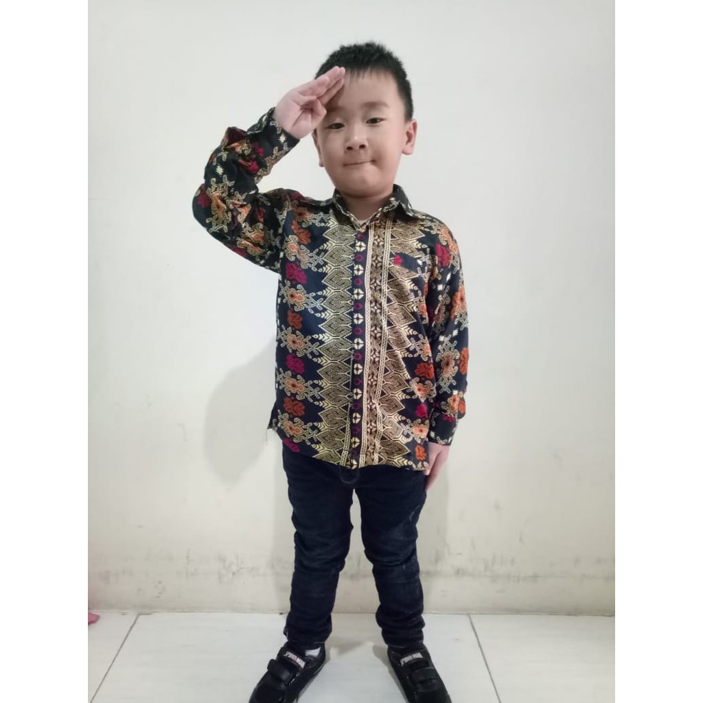 SB Collection Atasan Kemeja Theo Lengan Panjang Batik Anak Laki-laki