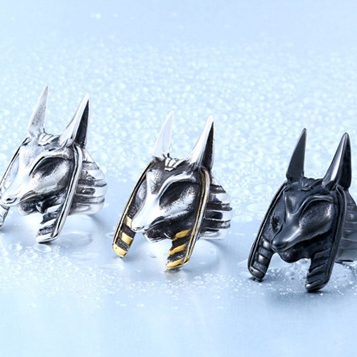 SeuSuk Men's Retro Gothic Ring Ancient Egyptian Myth Ann's Ring Fashion Jewelry
