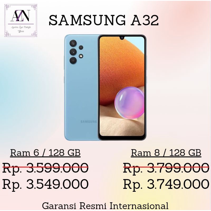 HP SAMSUNG A32 RAM 6 / 128 GB & 8 / 128 GB GARANSI RESMI HANDPHONE TERLARIS