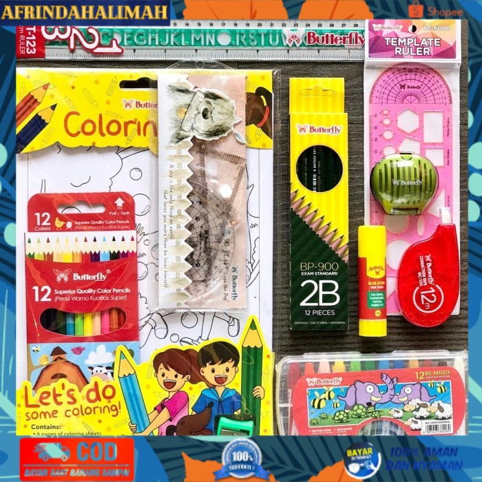 

[TERBARU] Butterfly Stationery - School Kit - Paket Alat Tulis Sekolah
