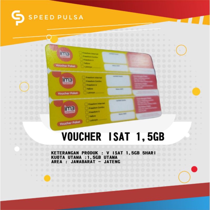 Voucher Indosat 1,5GB 5hari