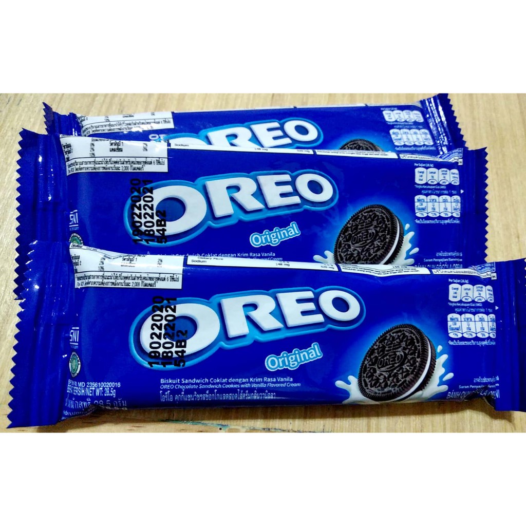 

Oreo Original Sachet, Biskuit Sandwich Coklat dengan Krim Rasa Vanila