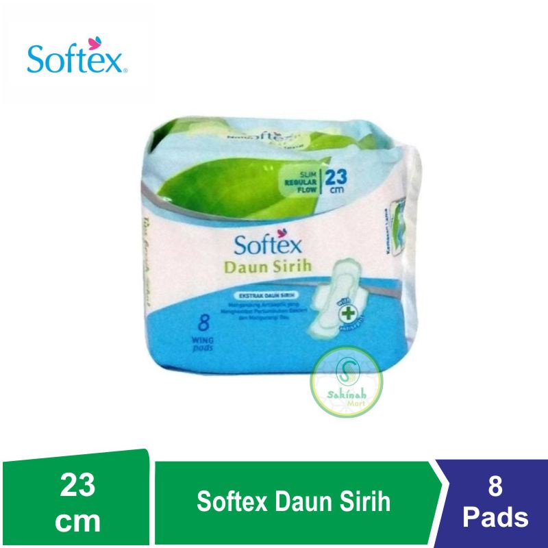 Softex Daun Sirih Pembalut Wanita Wing &amp; Non Wing 23 cm 8 Pads