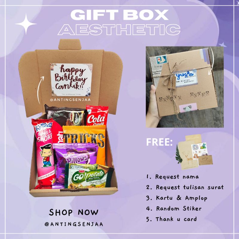

[READY] Gift Box Snack | Kado Aesthetic | FREE Request Tulisan