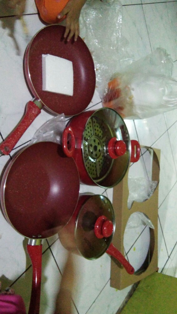 Panci Set Pengukus / Royalta Italian Granite Cookware Pan 7 Pc Paling Bagus