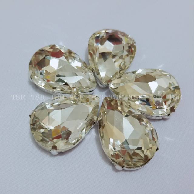 Payet Jumbo 18x25mm Permata Jahit Kristal Diamond Cangkang KW 1 Grade A Perlusin