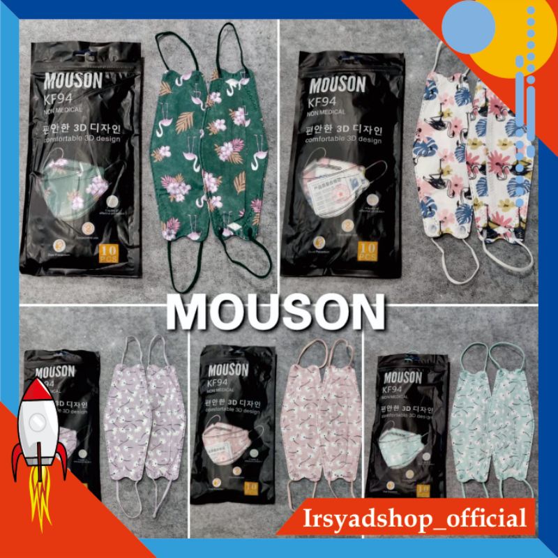 MASKER KF94 MOUSON PER PACK ISI 10PCS MASKER EVO 3D MASKER 4 PLY DISPOSABLE FACE MASK