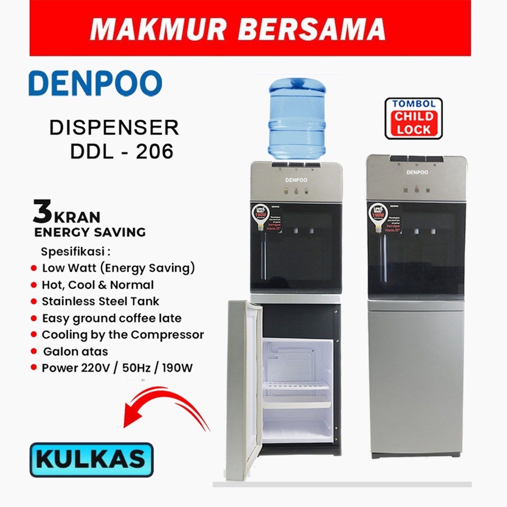 DISPENSER GALON ATAS DENPOO DDL 206 - BAGIAN BAWAH KULKAS