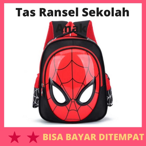 Tas Ransel Sekolah Anak Backpack Model Spiderman / Tas Ransel Punggung Gendong Sekolah  Backpack Spi