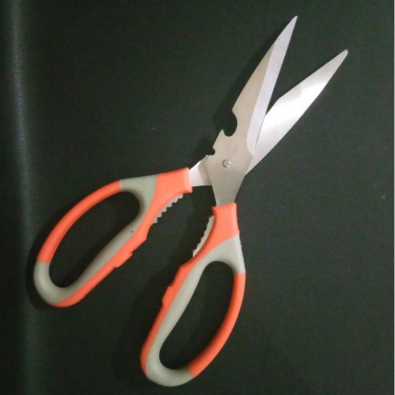 Gunting Besar Stainless Serbaguna Gunting Dapur Pemotong Tebal Bagus Kuat Dengan Pembuka Botol Potong Scissor