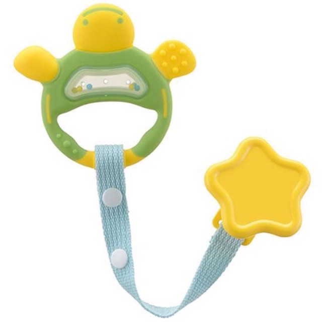 RICHELL Green Teether with Holder &amp; Case | Gigitan Bayi