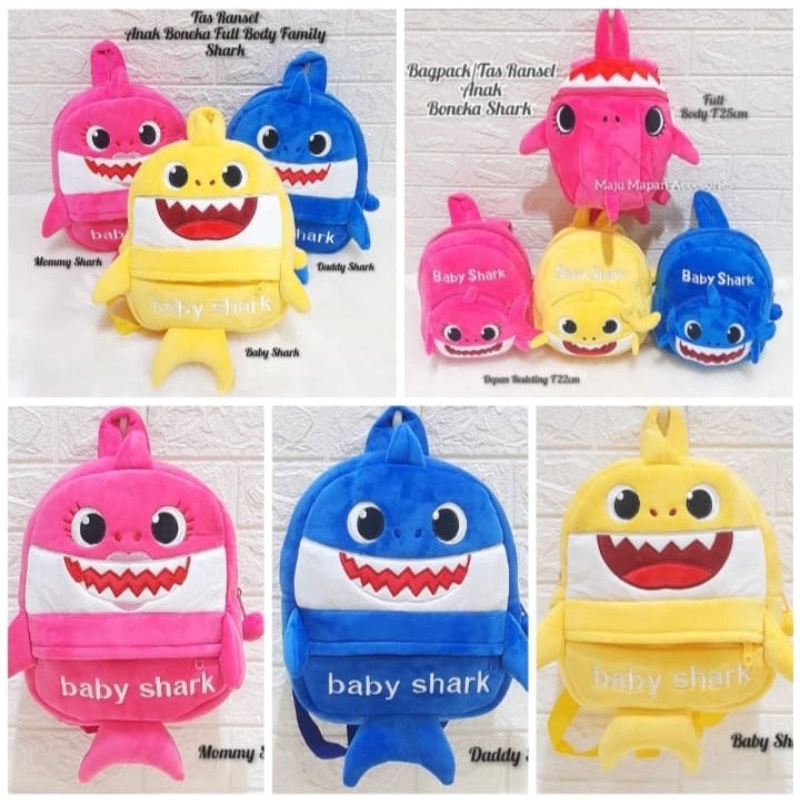 TAS RANSEL ANAK SHARK/BABY SHARK DADDY &MOMMY