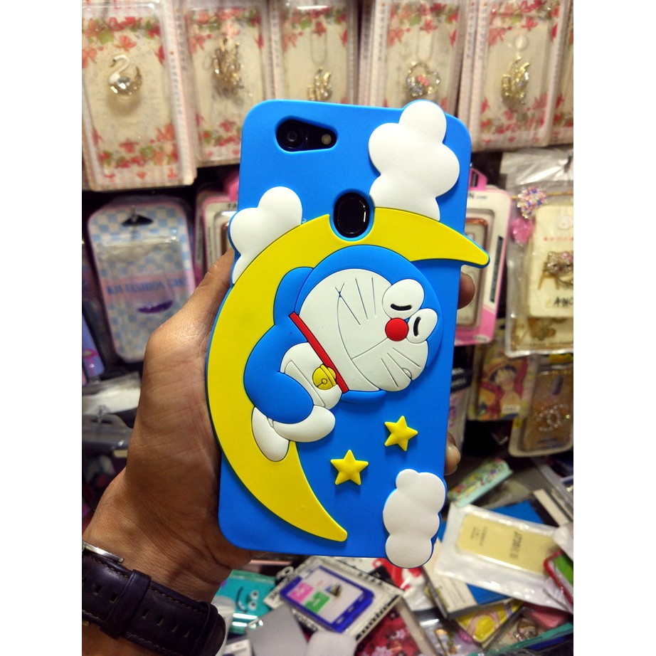 Casing Hp For OPPO A71 3D Silikon Kartun Doraemon Sleeping On Moon