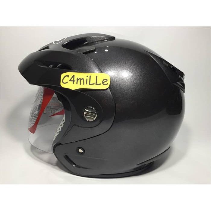 Unique HELM KYT ROMEO SOLID GUN METAL HALF FACE