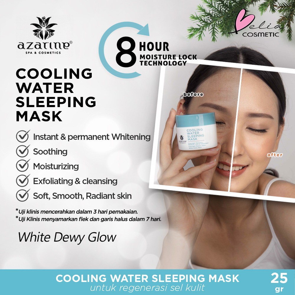 ❤ BELIA ❤ AZARINE Herbal Essential Glass Skin Goal Sleeping Mask, Peeling Serum, Aloe Vera (✔️BPOM)