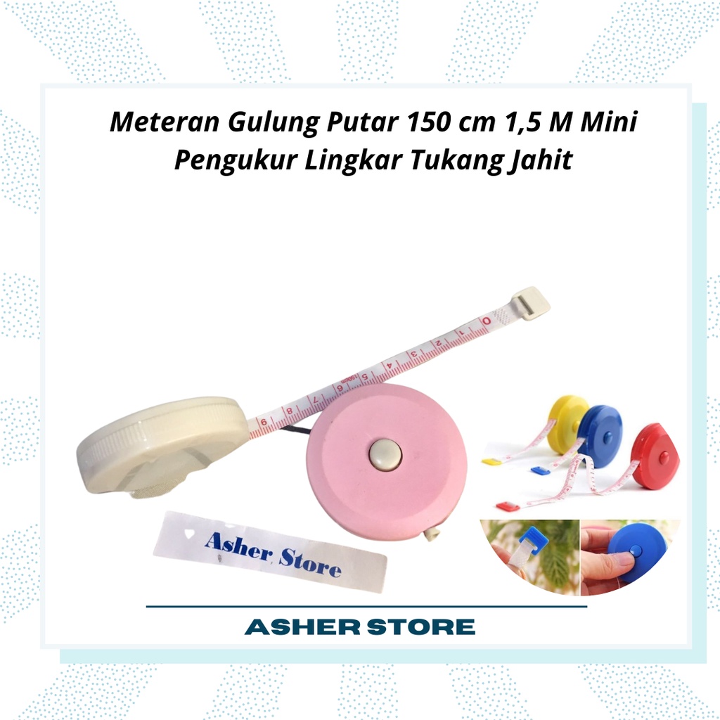 

Meteran Gulung Putar 150 cm 1,5 M Mini Pengukur Lingkar Tukang Jahit