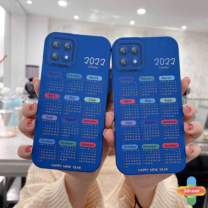 2022 Klein Blue Calendar Soft Case Realme 5i 5 7i C11 2021 C21Y C15 C21 C25 C20 C12 C3 C25S 5S 6i C17 C1 C25Y C2 C3i C20A realme Narzo 20 10 10A 20A 30A Soft TPU Shockproof Back Cover