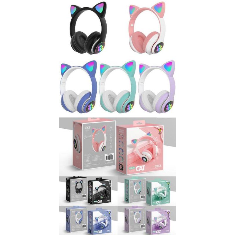 headphone bluetooth Cat Headphone Bluetooth wireless Light Led