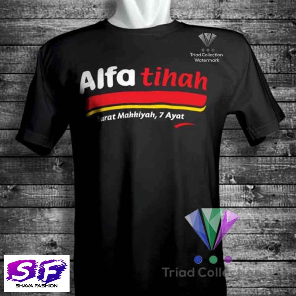 T-SHIRT BAJU KAOS DISTRO ALFATIHAH LOGO COMBED 30S MURAH
