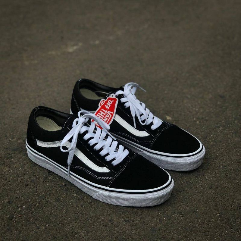 Jual Vans Old Skool Classic Black White (Original Resmi Navya 100% ...