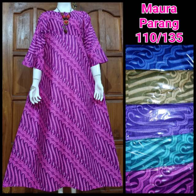 MAURA - motif parang daster busui kekinian lengan panjang 7/8 payung adem murah