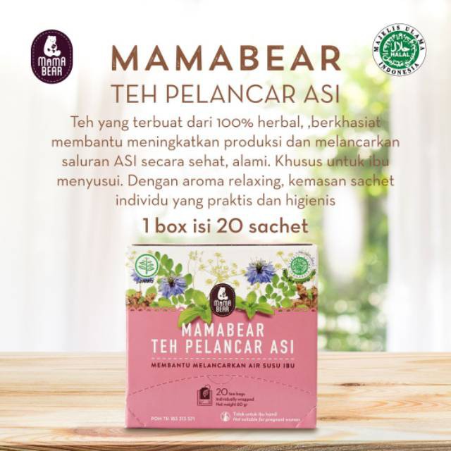 Mama Bear Teh Pelancar Penambah Asi Booster 20 tea bag