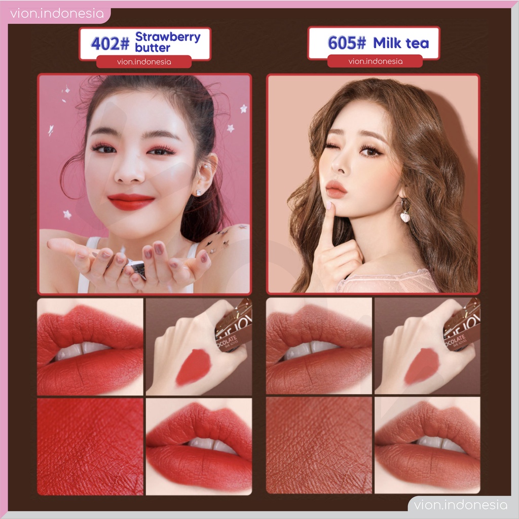 SHE LOVES Chocolate Matte Moisturizing Lip Glaze  Lip Stick Lipstik Coklat 8 Colors Sheloves TB-087 SL001