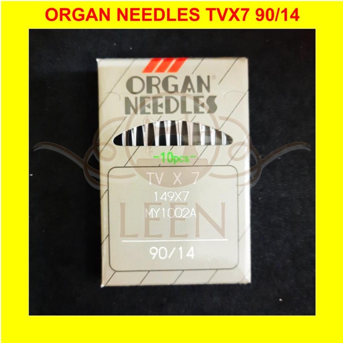 Jarum ORGAN TVx7 14 Ori Needles TV x 7 Mesin Jahit Mike Up Rantai LEEN