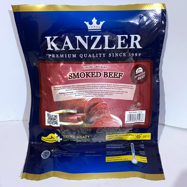 

Kanzler smoked beef 250gr daging sapi asap premium