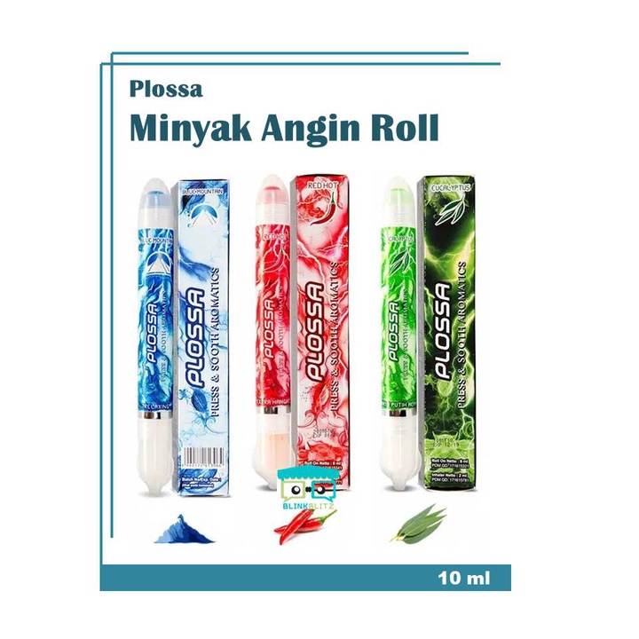 Plossa Minyak Angin Aromatherapy 10 ml Eucalyptus Blue Mountain Red Hot Citrus