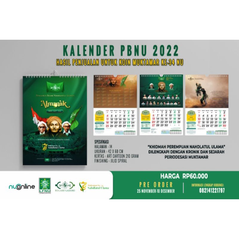Jual Kalender NU 2022 Kalender PBNU 2022 Ready | Shopee Indonesia