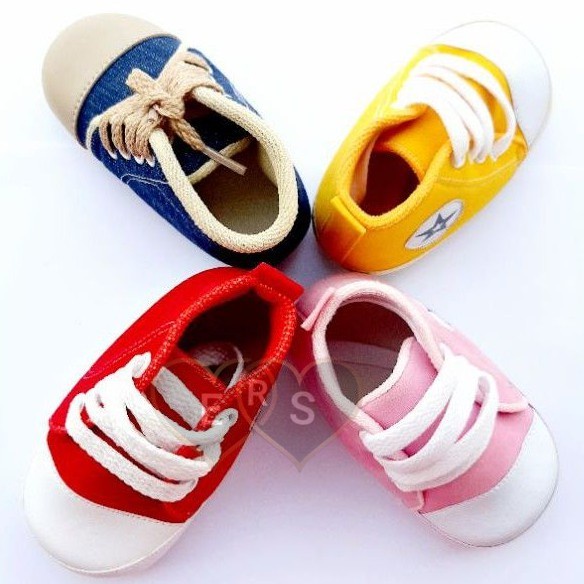 TOKOERS PRL02 Sepatu bayi newborn prewalker motif tali  umur 1 s/d 12 banyak warna