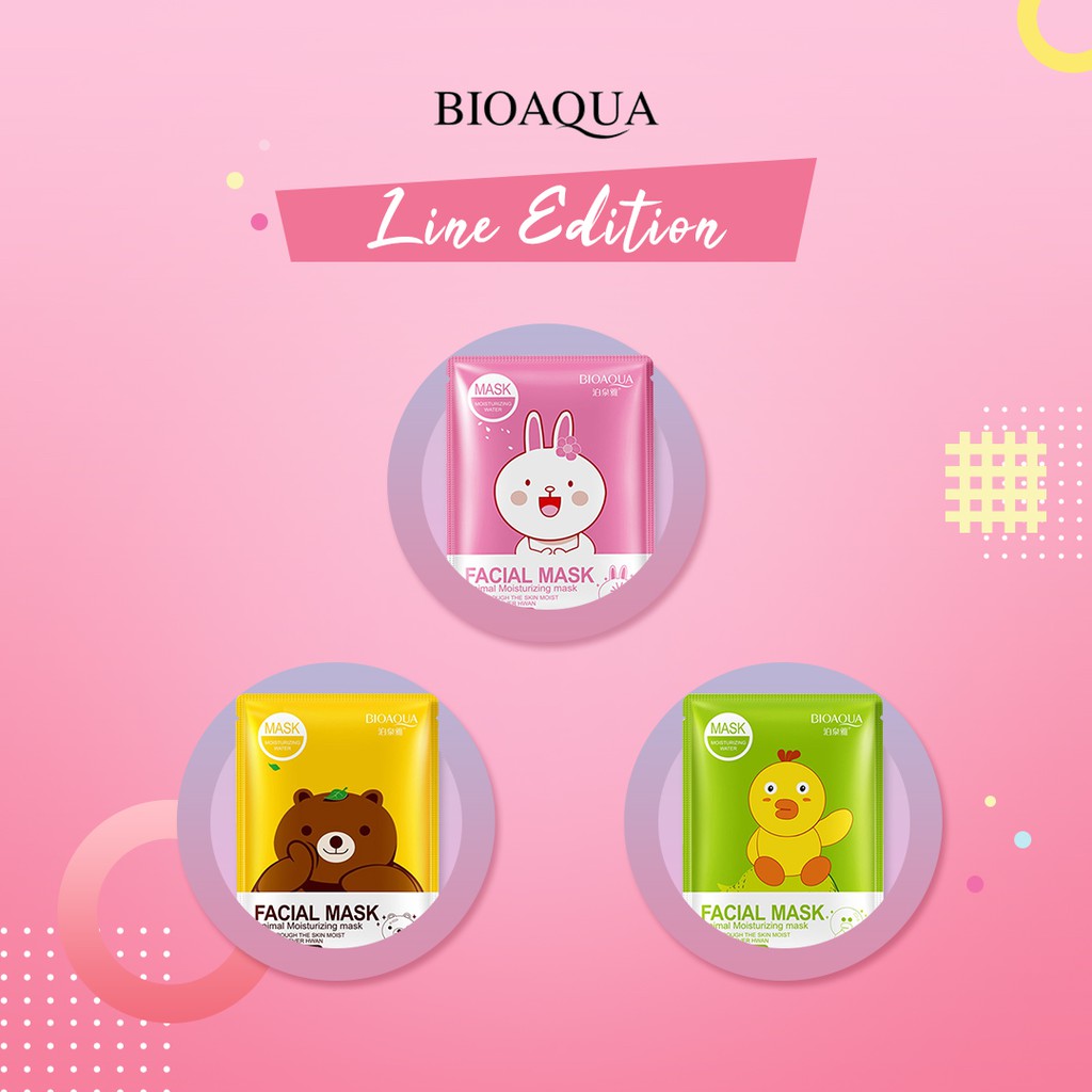 【Best Seller】Bioaqua Animal Facial Mask Line Edition / BIOAQUA Animal Moisturizing / Natural Extract