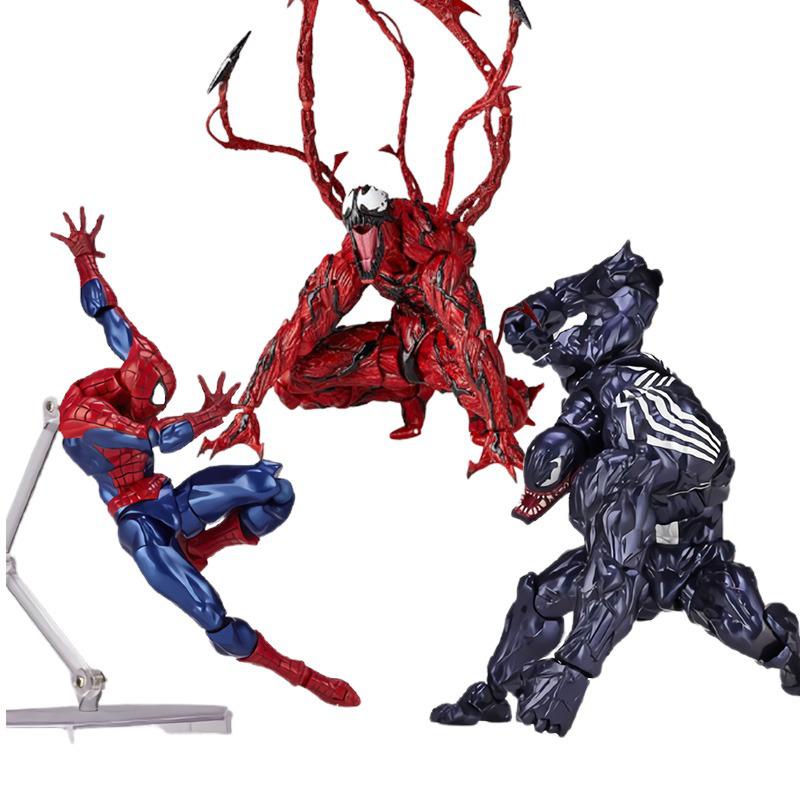 Mainan Action Figure Marvel Red Venom Carnage SpiderMan Revoltech Series No.008 Sendi Bergerak