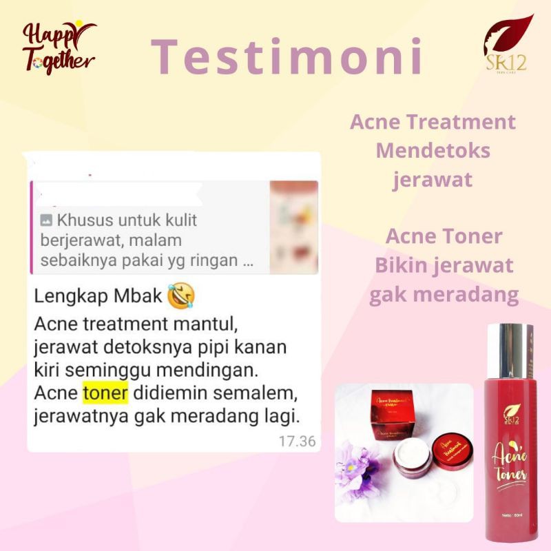 Acne Toner SR12 - Penghilang Jerawat Membandel Merawat Kulit Berjerawat Membersihkan Kotoran &amp; Minyak Pada Kulit Wajah