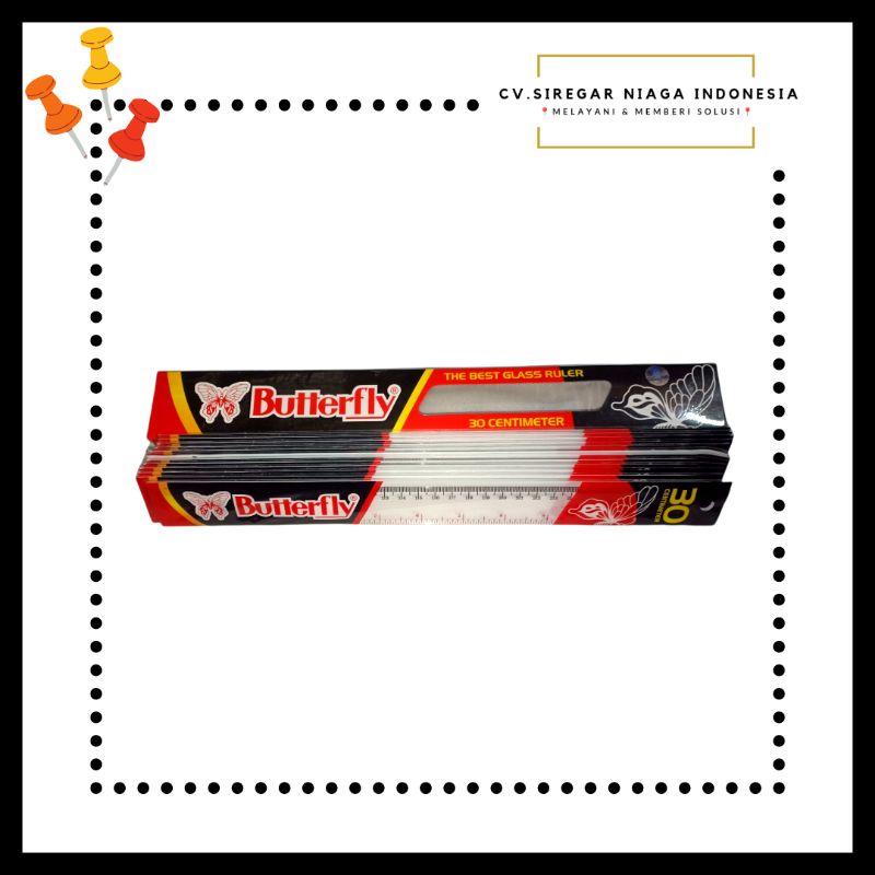 

(1 Pcs) Penggaris / Garisan / Mistar Plastik Butterfly Ukuran 30 Cm ORI Murah Berkualitas