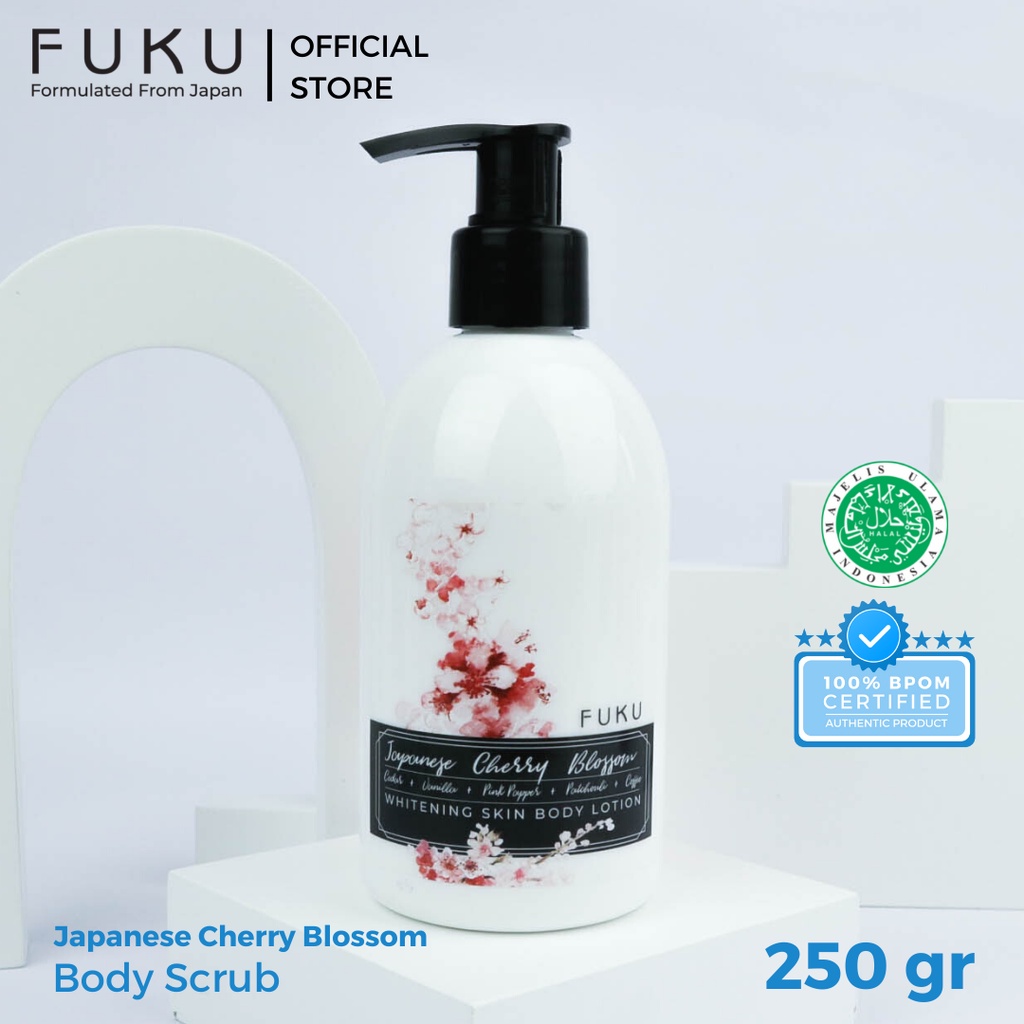 Fuku Body Lotion Whitening Skin Japanese Chery Blossom Moisturizer With Ekstrak Bunga Sakura