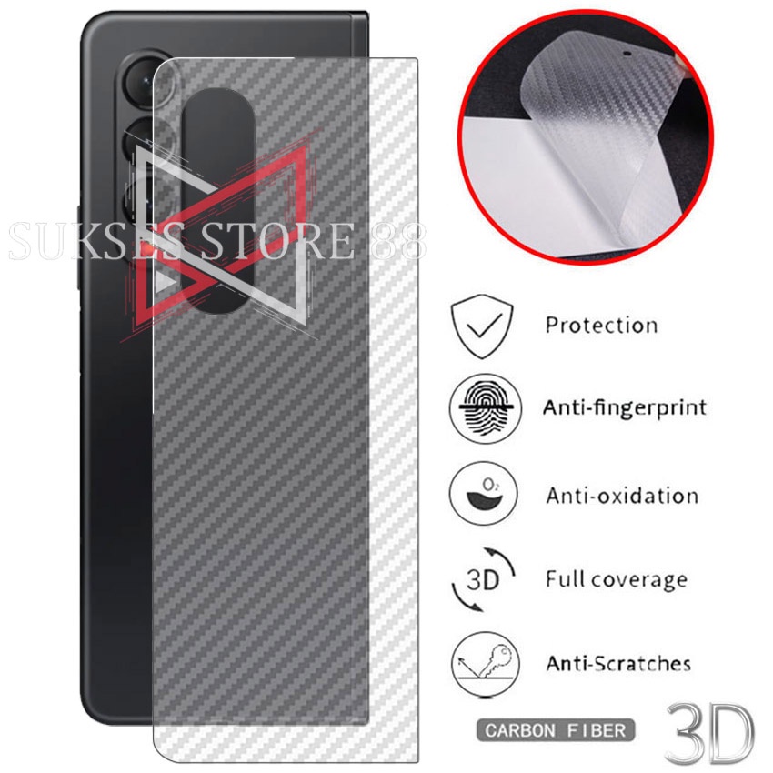 SAMSUNG Z FOLD 3 5G Skin Carbon Garskin Carbon Back Screen Carbon Anti Gores Sticker Stiker Transpar