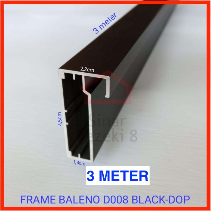 Jual Frame Alumunium Hitam Kaca Lemari Kitchen Profil Lis Bingkai Black