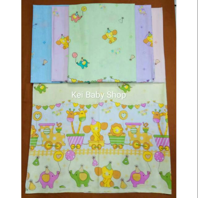 Bedong Bayi Kain Flanel Besar Lucky 6 pcs  110x90