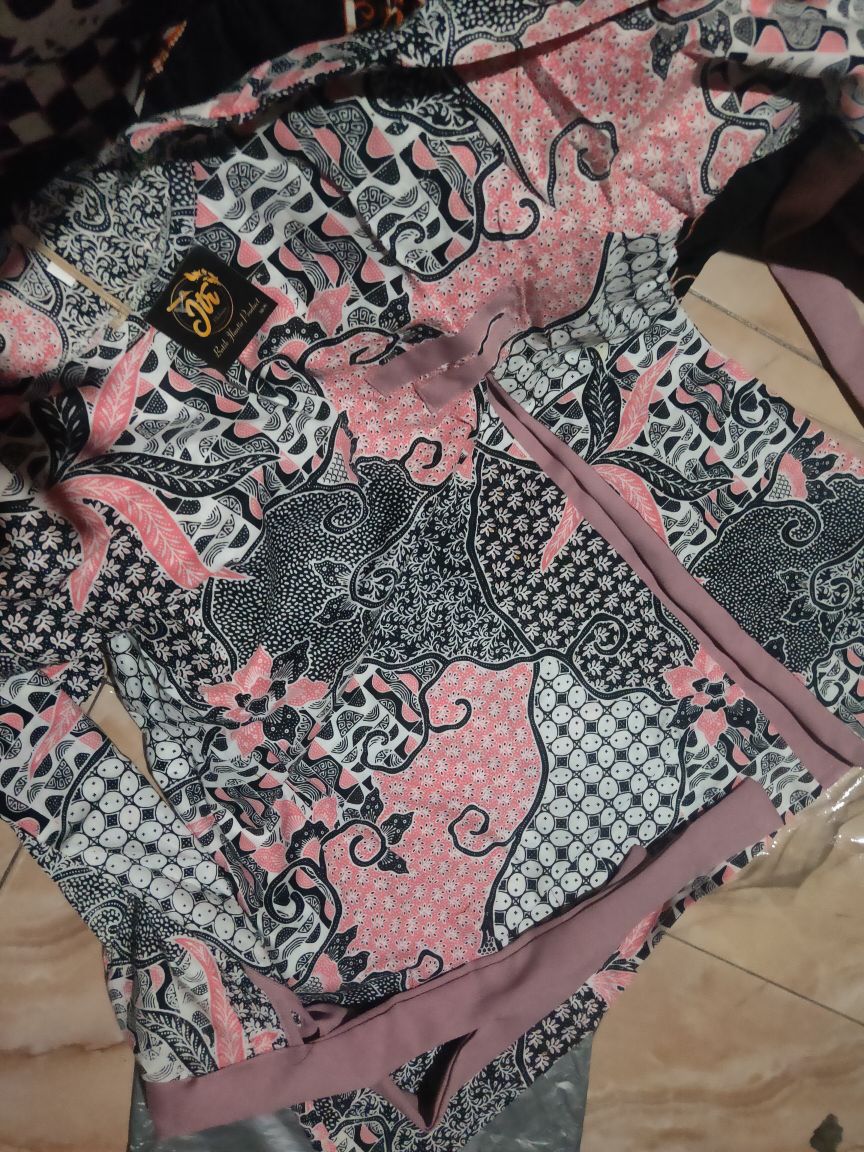 Tey-17 Batik Wanita Asj Sa Hrb026 Kenongo Kemeja Tosca Pendek