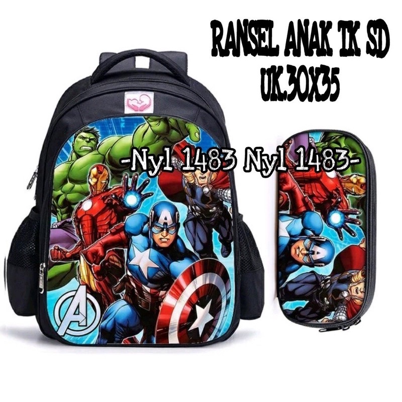 Tas sekolah anak SD - TK Tas sekolah anak karakter Avenger Captain Amerika,Ransel Sekolah anak Avenger