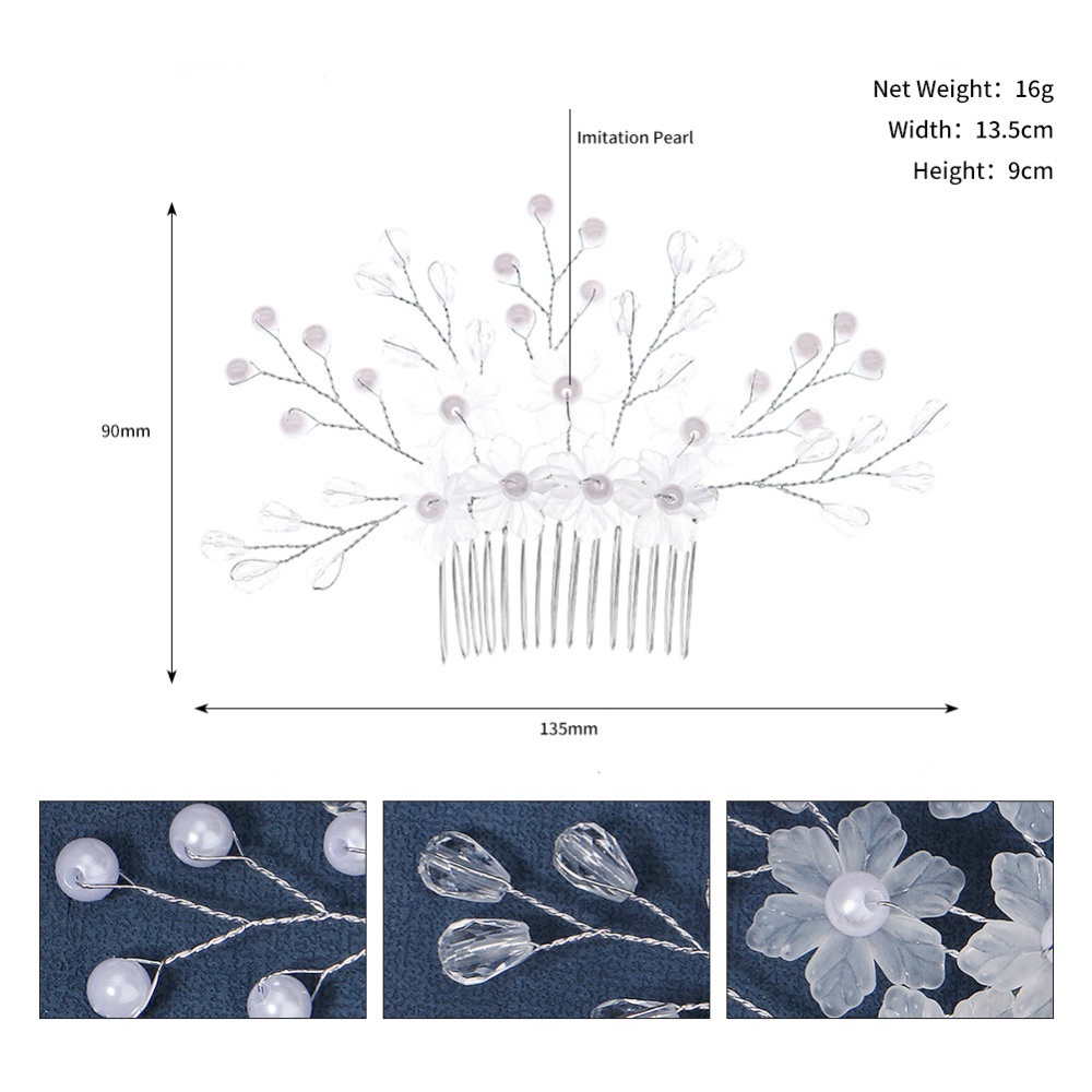 Sisir Sirkam Desain Bunga Hias Kristal Gaya Simple Serbaguna Untuk Wanita