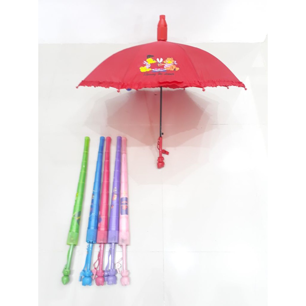 Payung Anak Gelas Renda Motif + Peluit garfiled, winnie the pooh, kucing